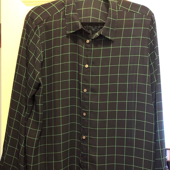 J. CREW NAVY GREEN WINDOW PANE SHIRT BUTTON UP NWOT - Picture 1 of 9